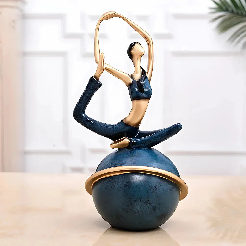 Modern Resin Statuette Yoga Pose Figurine - H / 30.5x14x14cm