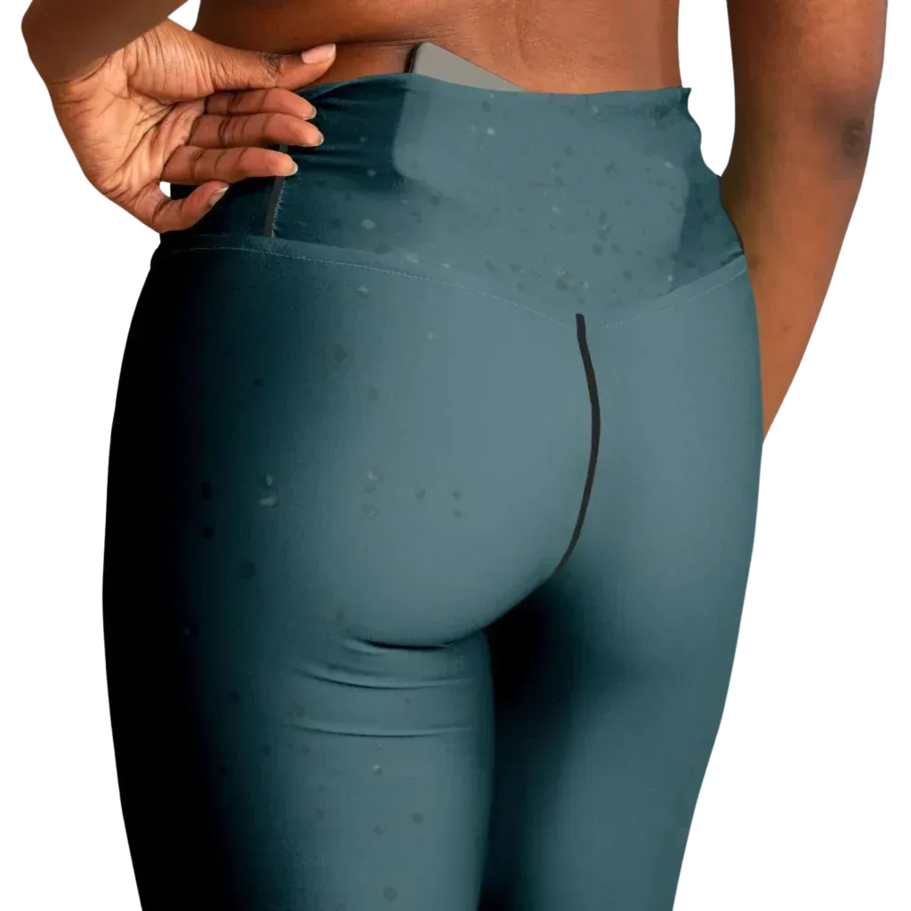 Moon Phase Flare Yoga Leggings In Turquoise Gradient