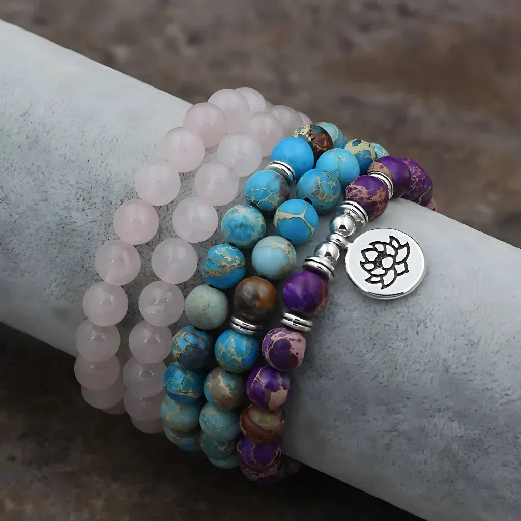 Multi Gemstone Bracelet For Grounded Radiance - Lotus