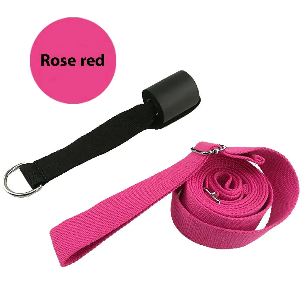 Multi-Use Stretching Belt For Yoga And Fitness Routines - Rose Red Suit