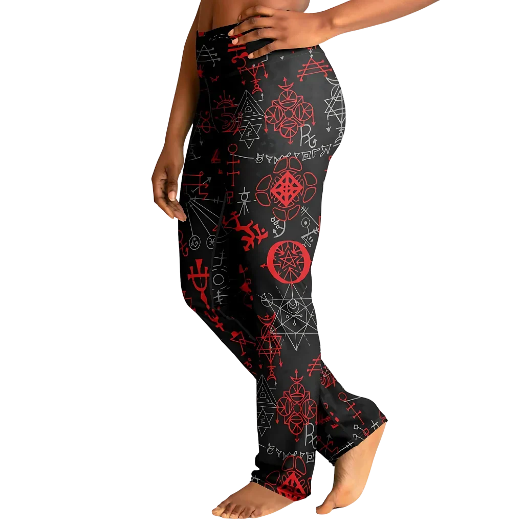 Mystic Alchemy Black Flare Legging With Magic Symbols