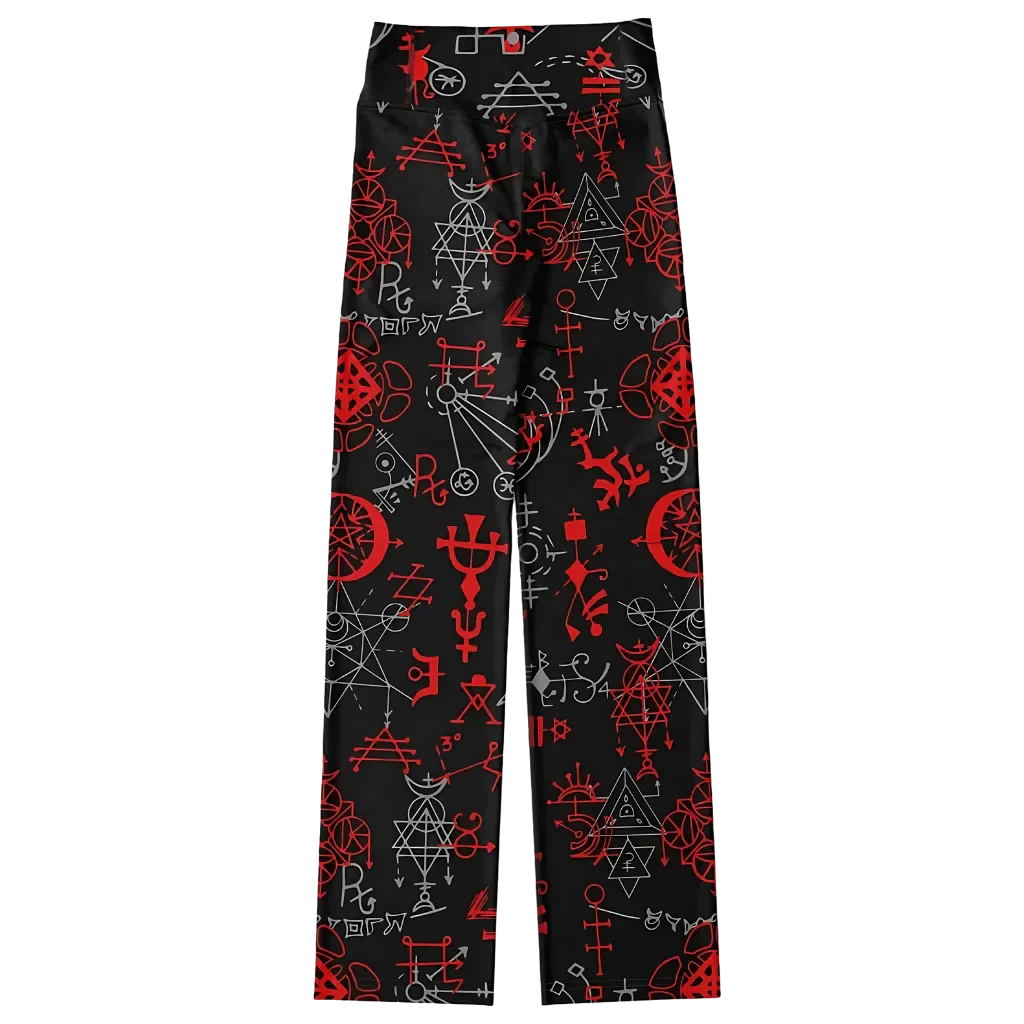 Mystic Alchemy Black Flare Legging With Magic Symbols