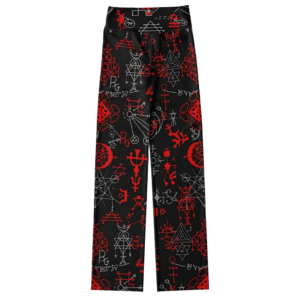 Mystic Alchemy Black Flare Legging With Magic Symbols