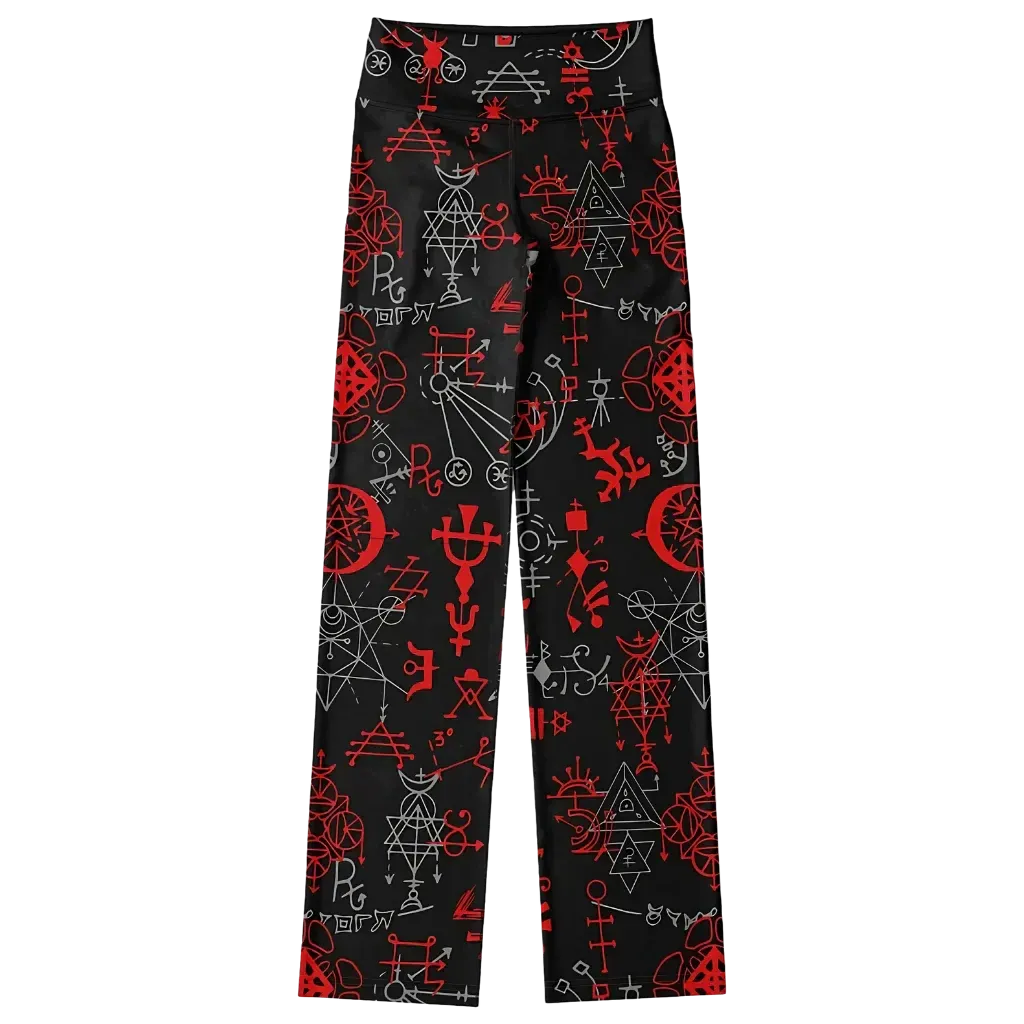 Mystic Alchemy Black Flare Legging With Magic Symbols