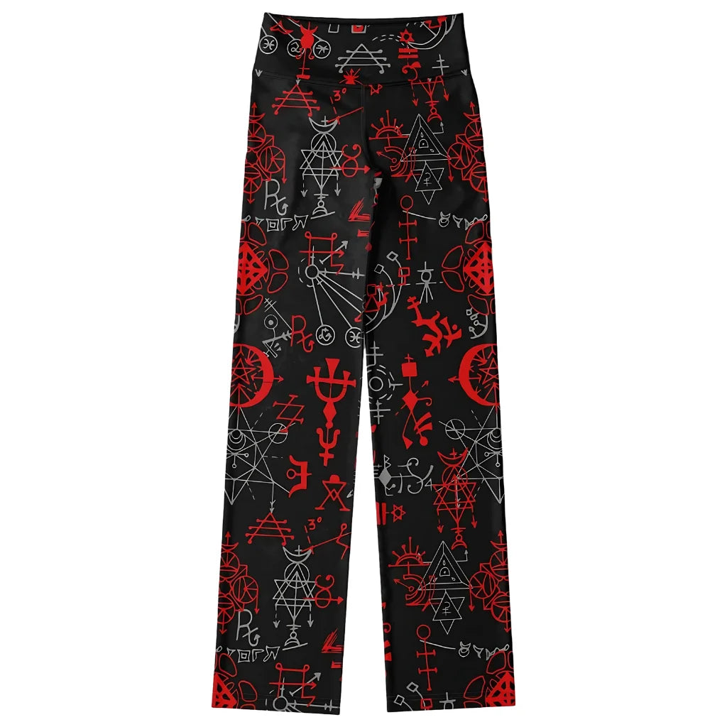 Mystic Alchemy Black Flare Legging With Magic Symbols