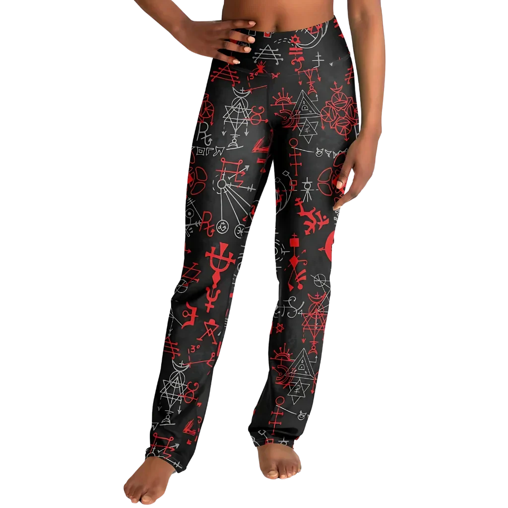 Mystic Alchemy Black Flare Legging With Magic Symbols