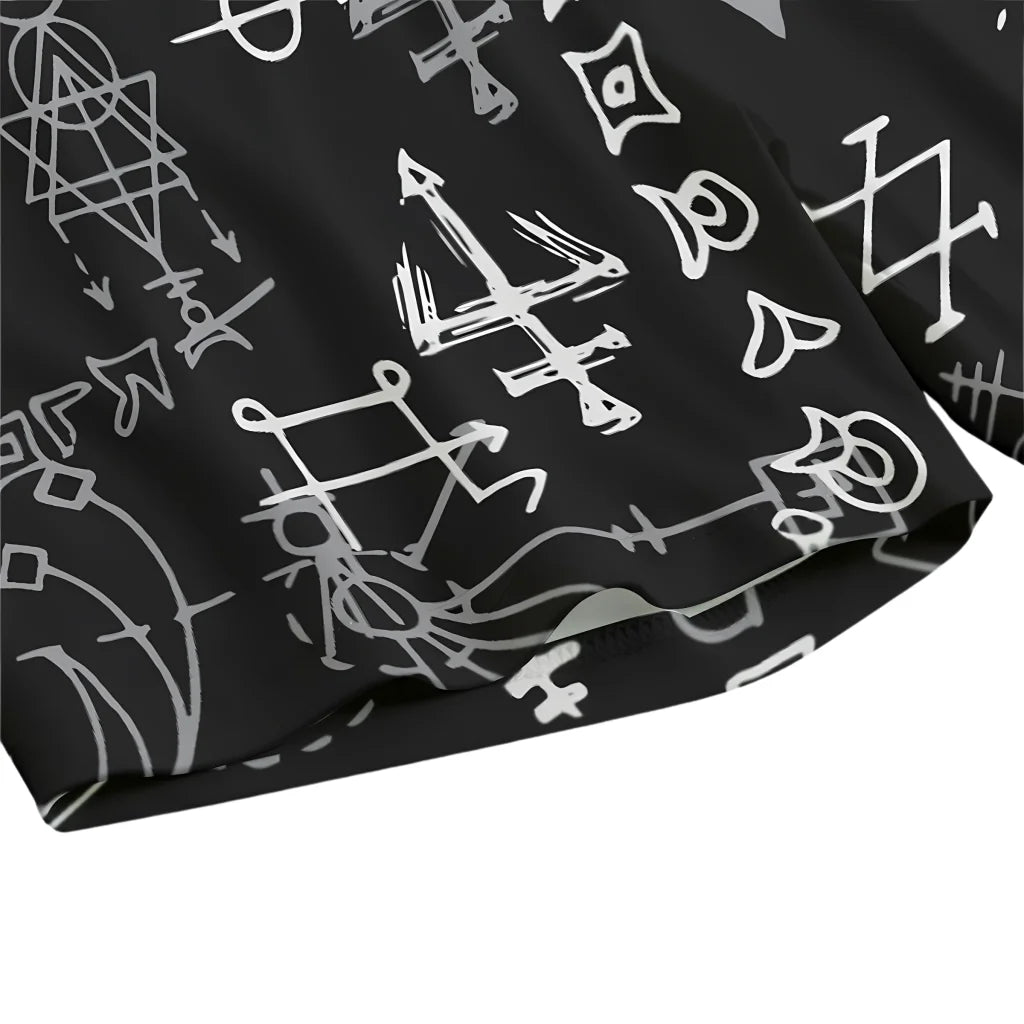 Mystic Alchemy Print Yoga Set Shorts For Women