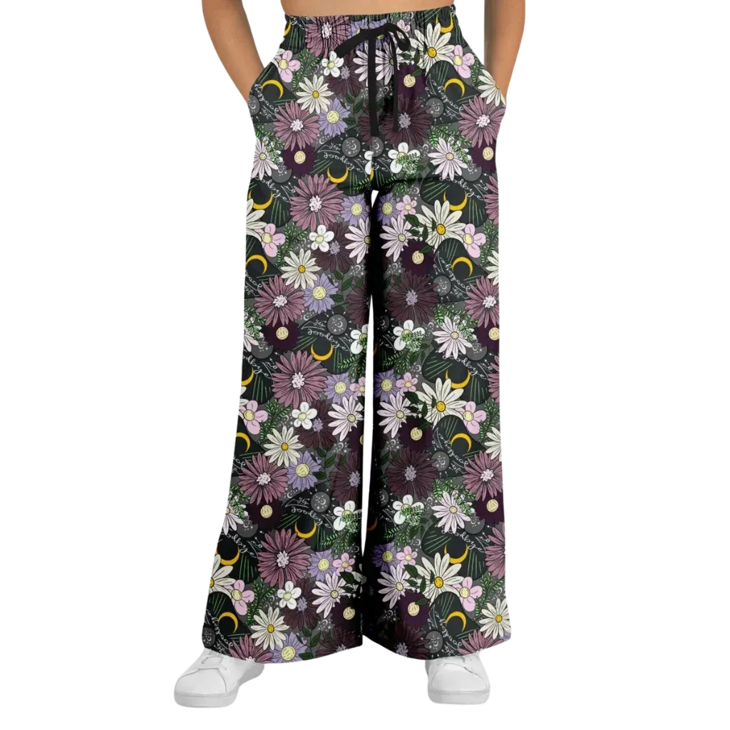 Mystic Bloom Jogging Flare Pants With Planchette Print