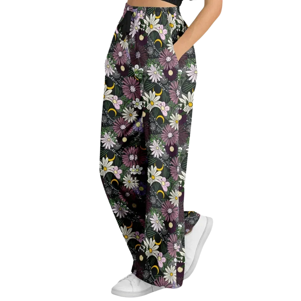 Mystic Bloom Jogging Flare Pants With Planchette Print