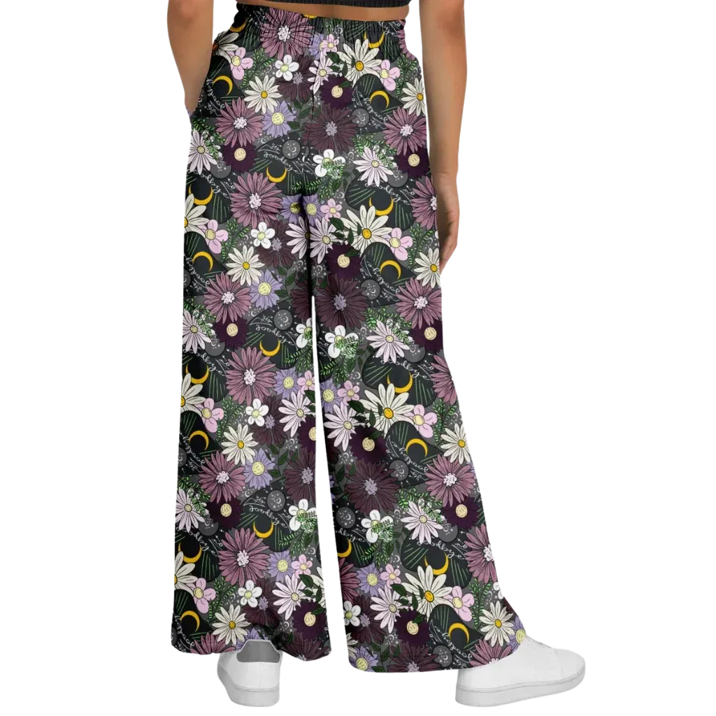 Mystic Bloom Jogging Flare Pants With Planchette Print