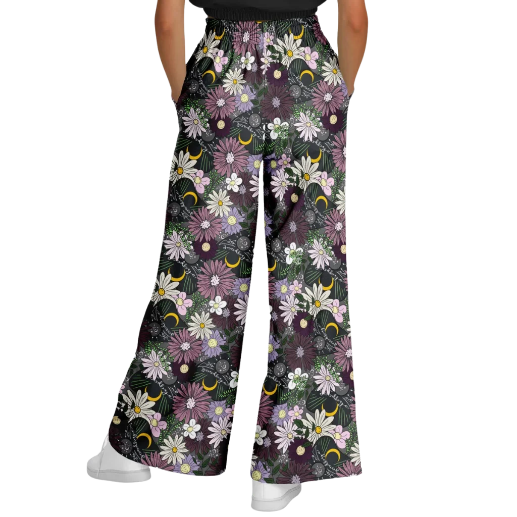 Mystic Bloom Jogging Flare Pants With Planchette Print
