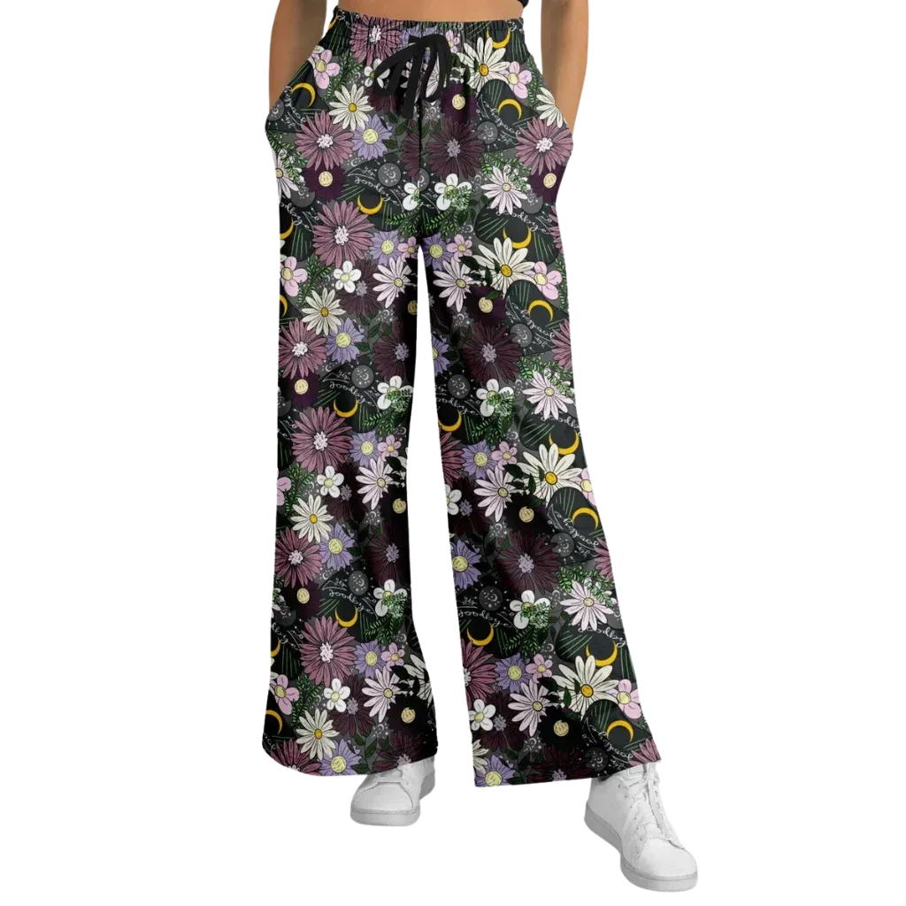 Mystic Bloom Jogging Flare Pants With Planchette Print - XS