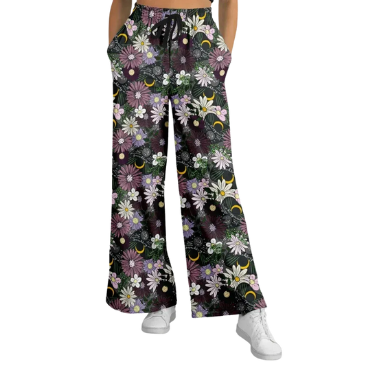 Mystic Bloom Jogging Flare Pants With Planchette Print - XS
