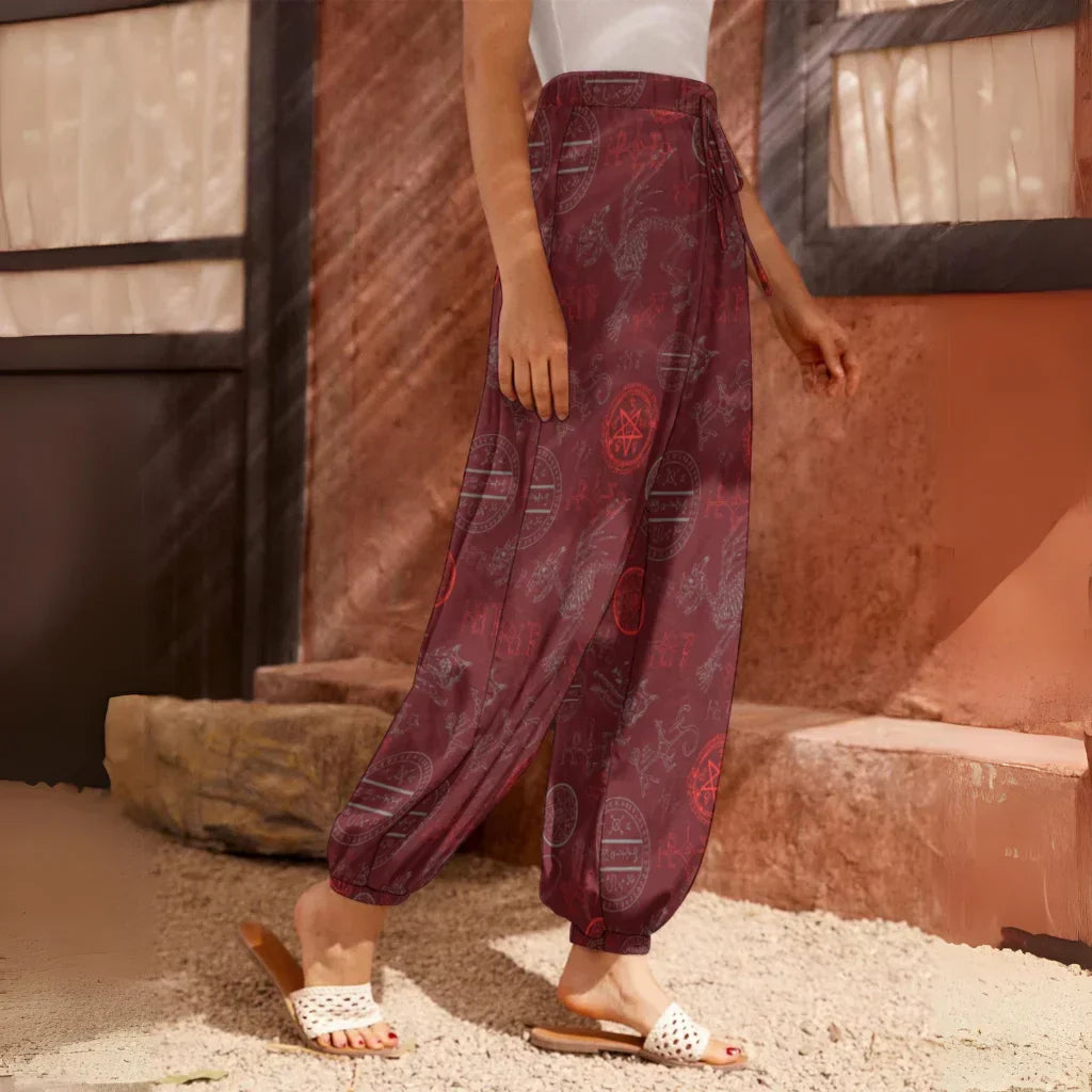 Mystic Dragon Women’s Harem Pants in Maroon