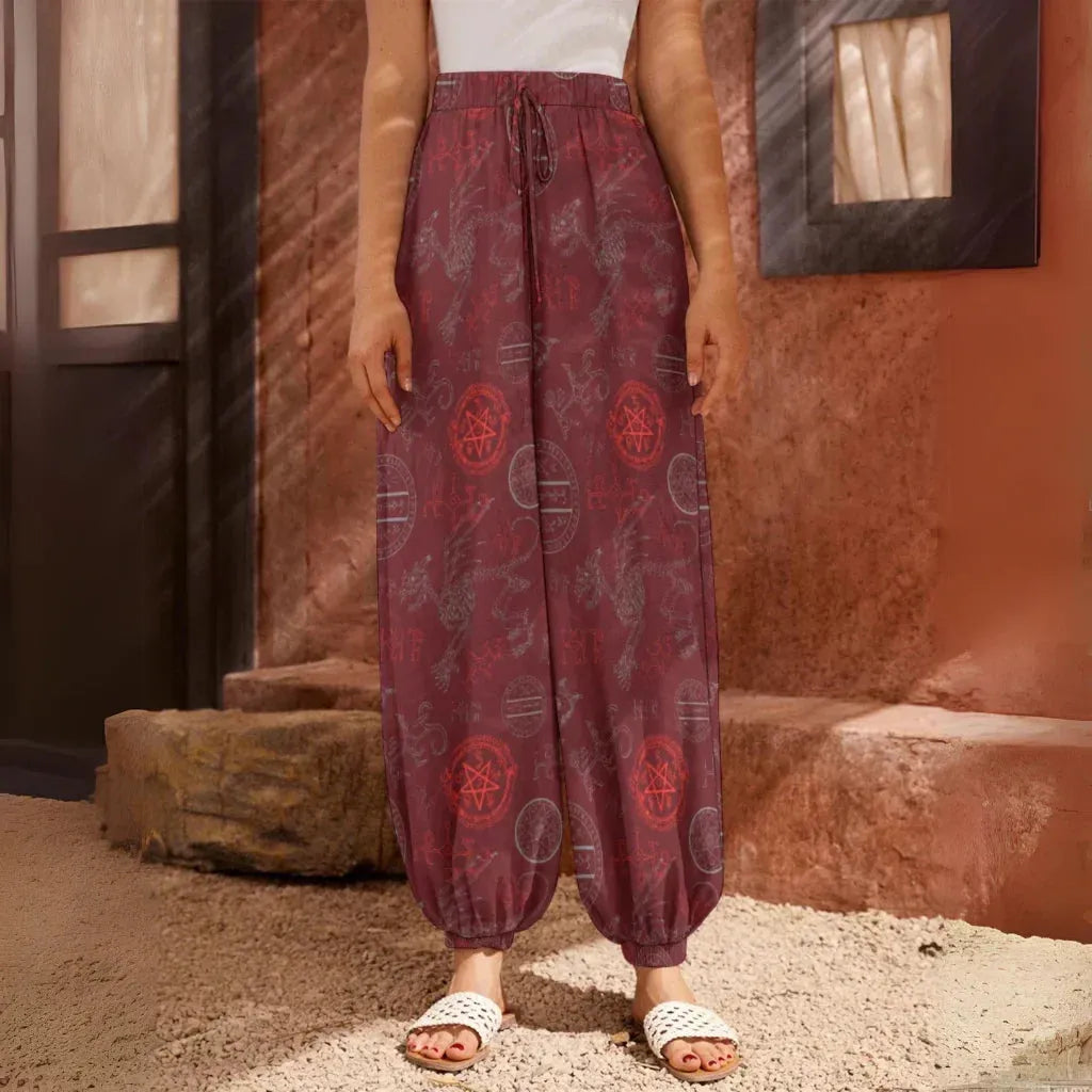 Mystic Dragon Women’s Harem Pants in Maroon