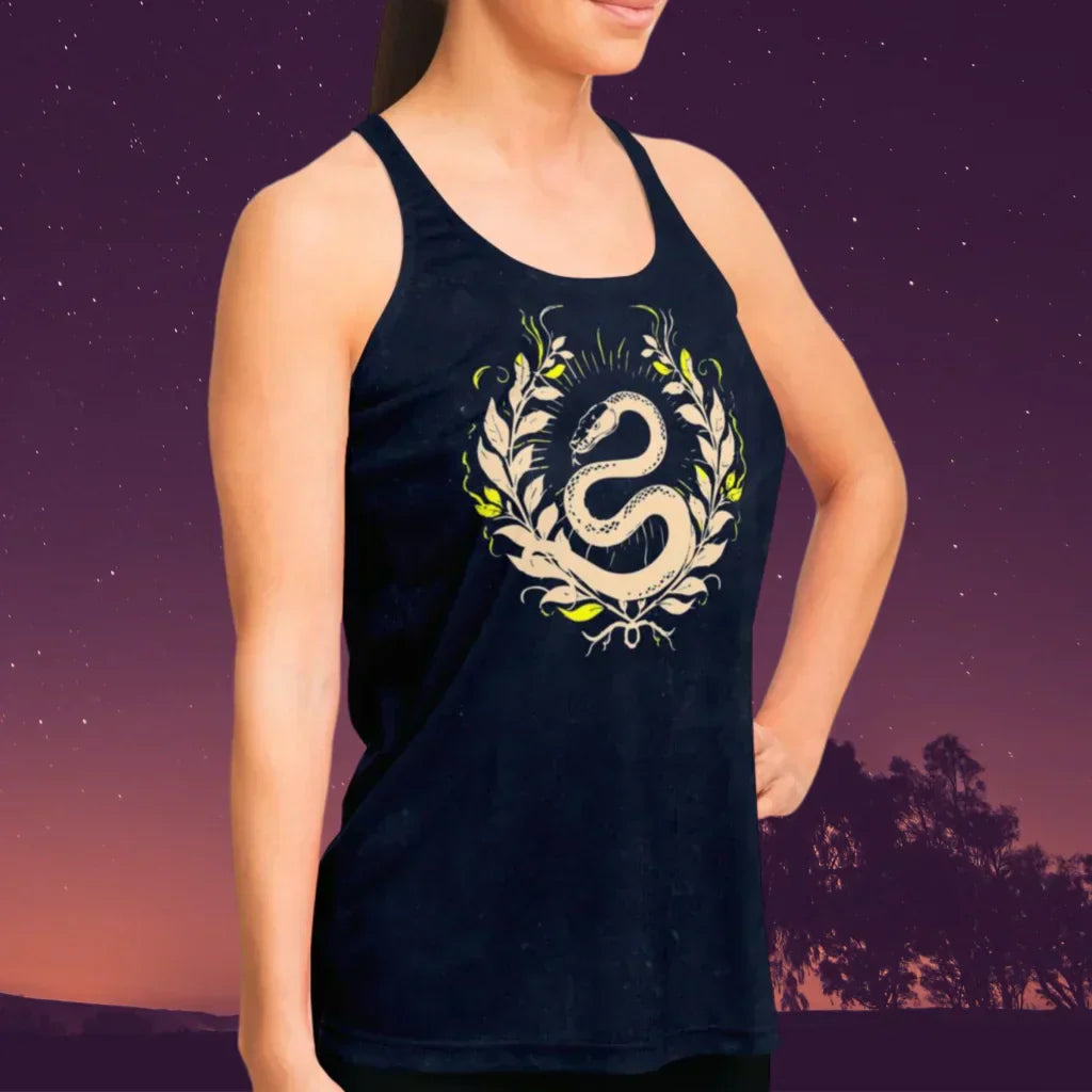 Mystic Rise Racer Tanks With Snake And Arrow Design