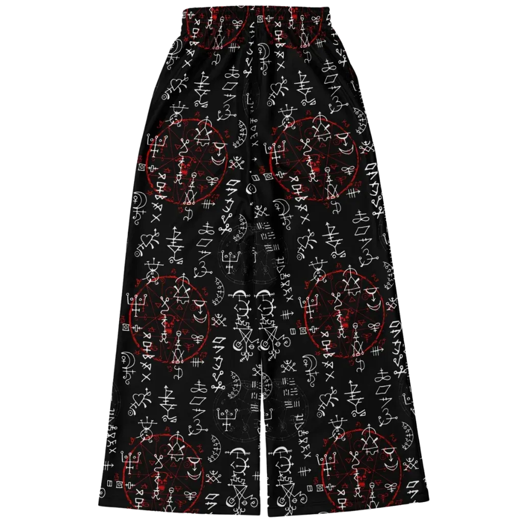 Mystic Symbol Flare Leg Jogging Pants In Black