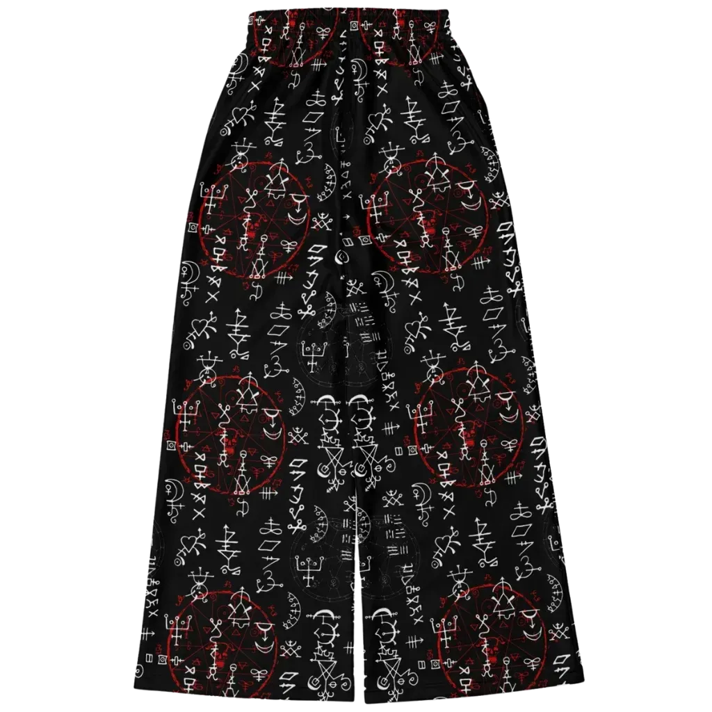 Mystic Symbol Flare Leg Jogging Pants In Black