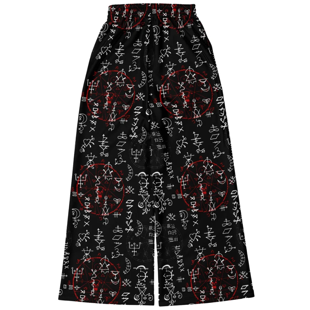 Mystic Symbol Flare Leg Jogging Pants In Black