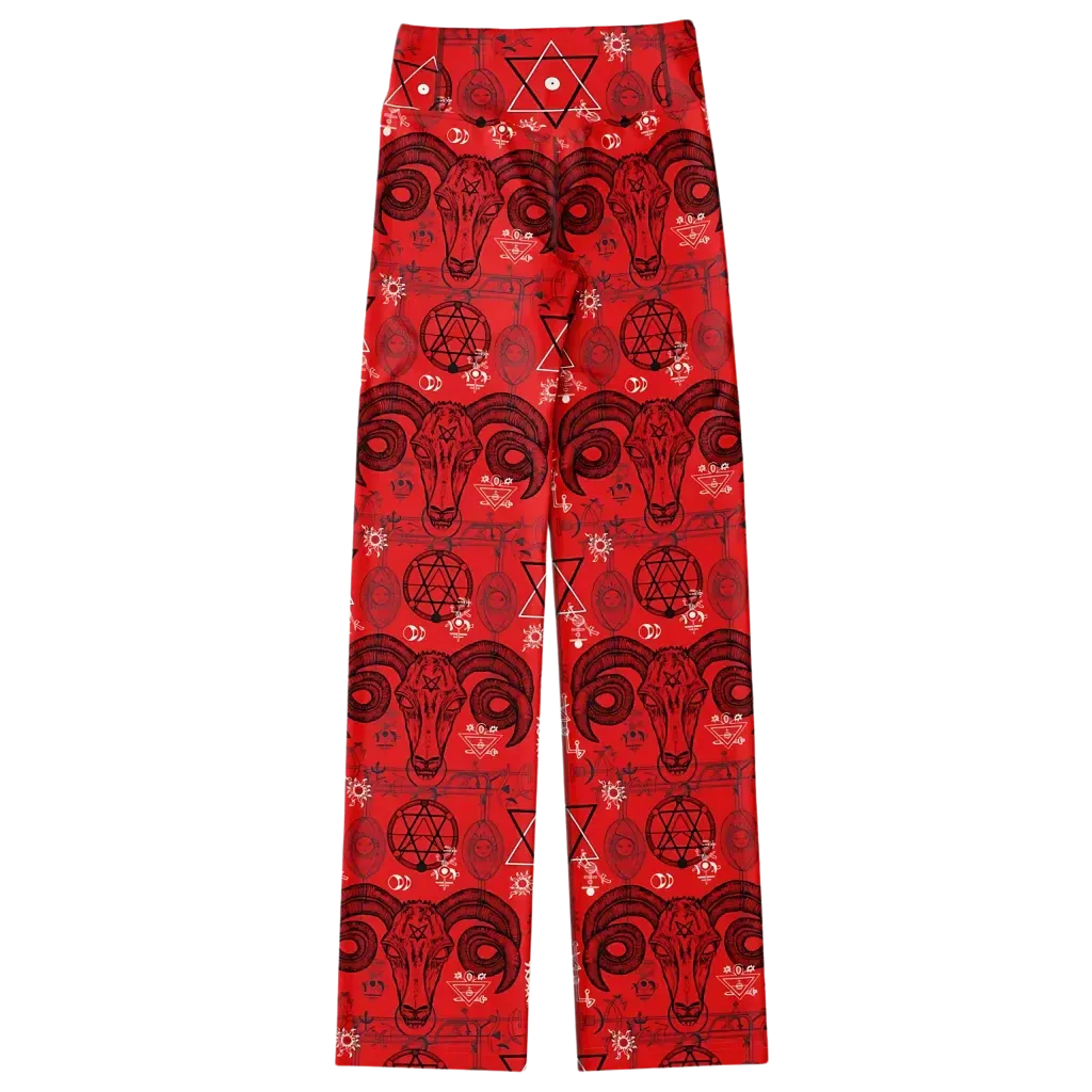 Mystic Symbols Red Flare Leggings For Ritual Flow