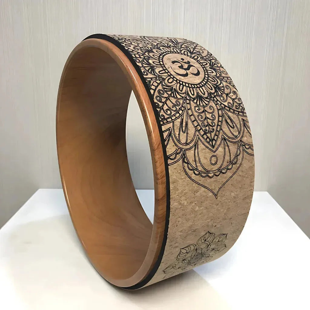 Natural Cork Wheel For Yoga And Core Stretching - Wood grain B