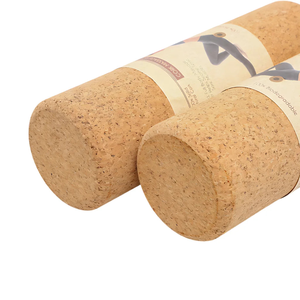 Natural Cork Yoga Rollers For Deep Muscle Release - Khaki / 30x10 cm