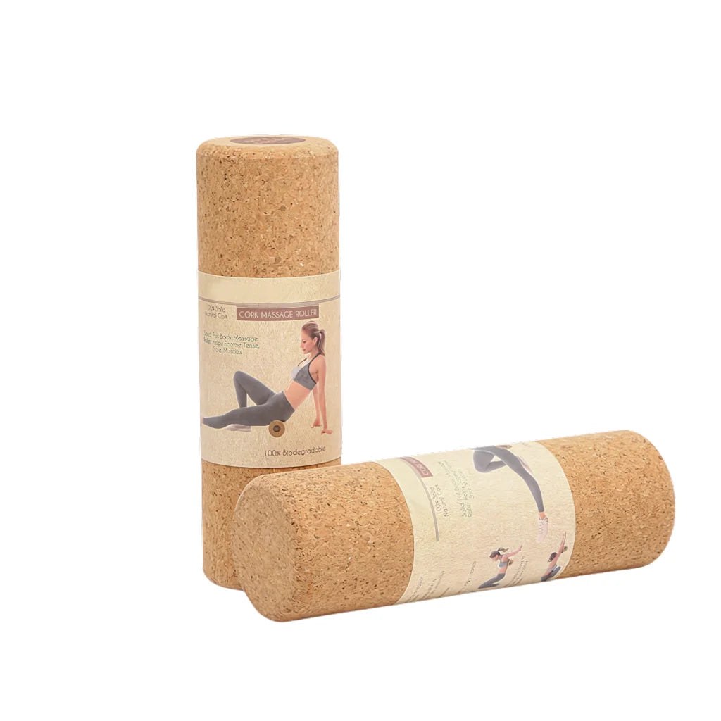 Natural Cork Yoga Rollers For Deep Muscle Release - Khaki / 30x10 cm