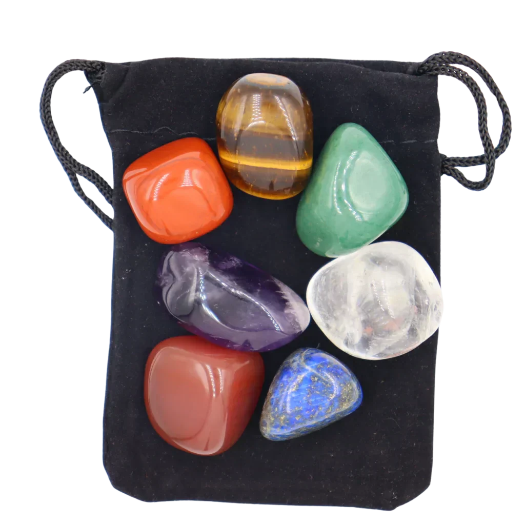 Natural Crystal Stones Chakra Set For Meditation - Set