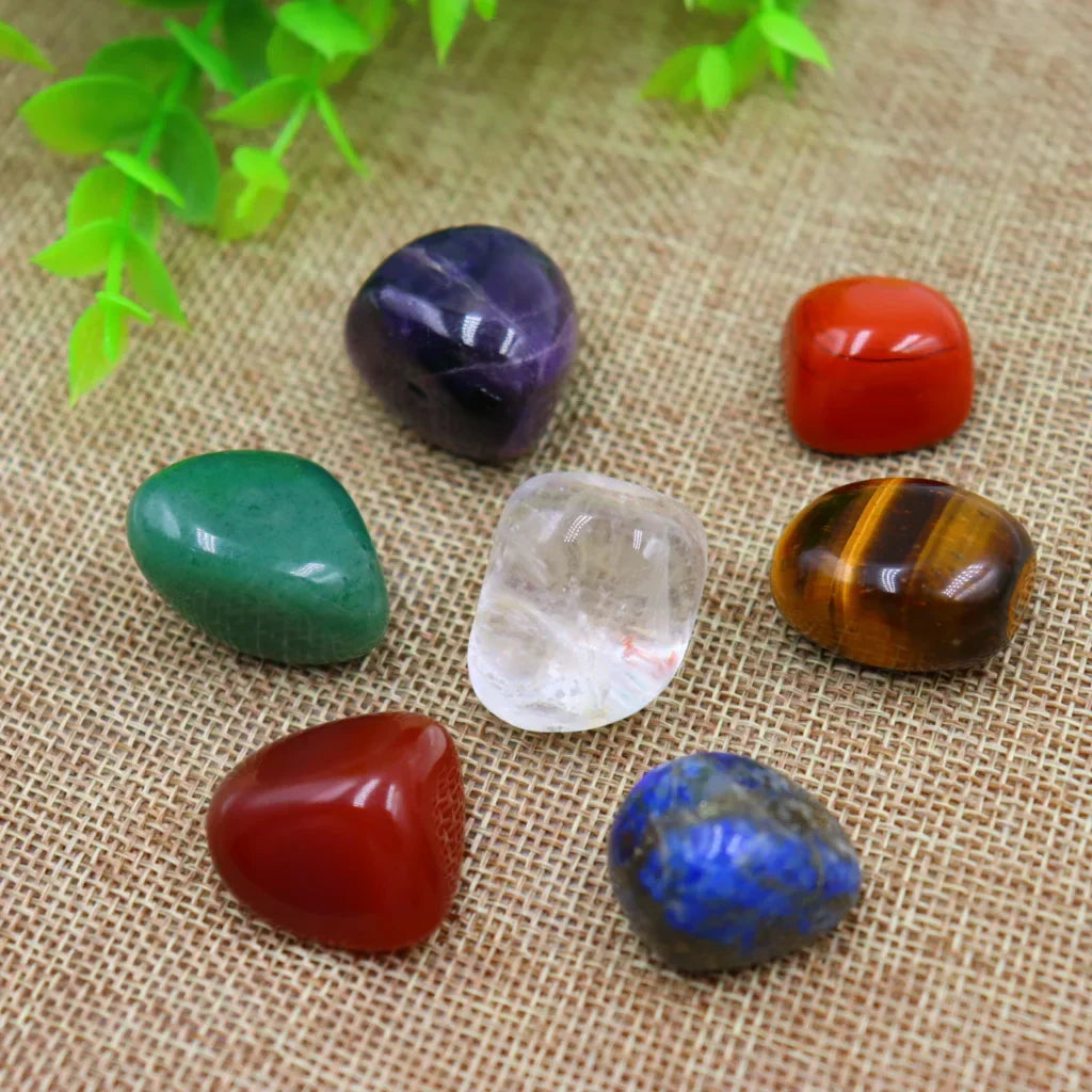 Natural Crystal Stones Chakra Set For Meditation - Set