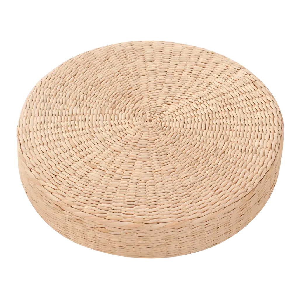 Natural Meditation Pouf For Zen-Inspired Floor Seating - Papyrus Futon / Dia 40cm Height 6cm