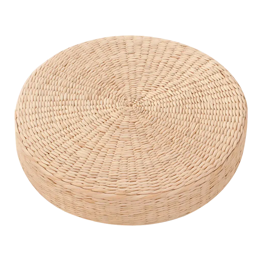 Natural Meditation Pouf For Zen-Inspired Floor Seating - Papyrus Futon / Dia 40cm Height 6cm