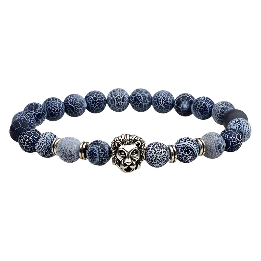 Natural Stone Bracelets With Owl Charm - D / Lion