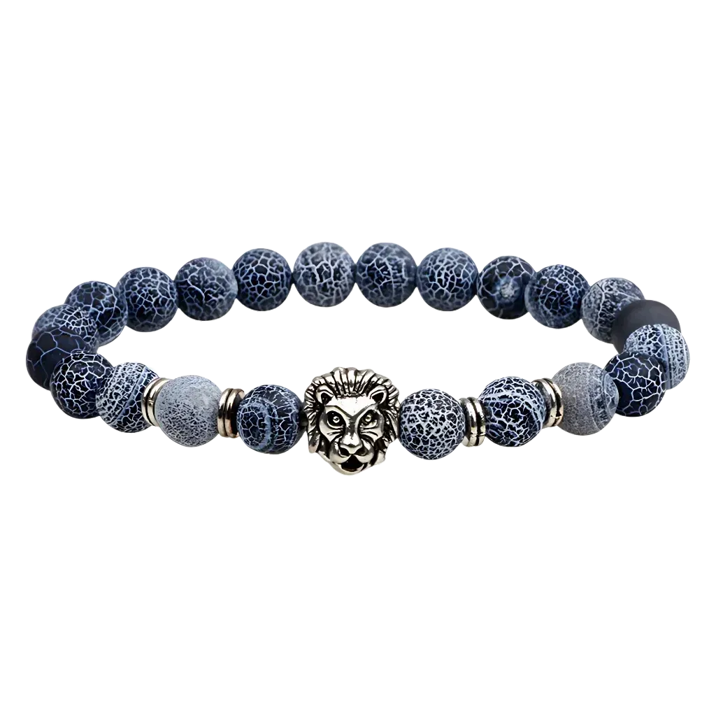 Natural Stone Bracelets With Owl Charm - D / Lion