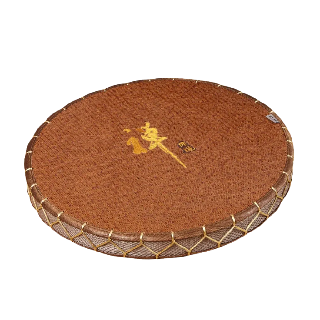 Natural Straw Floor Poufs For Sitting Comfortably - Brown