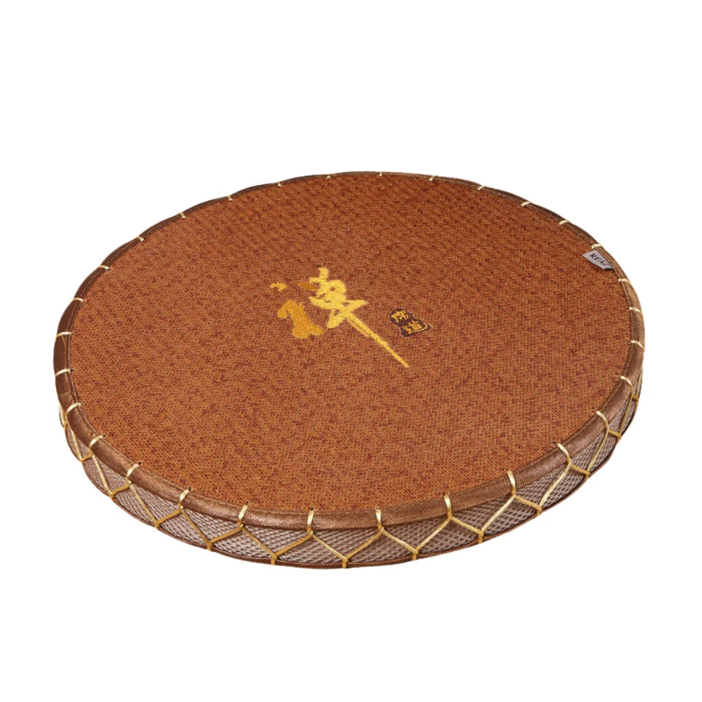 Natural Straw Floor Poufs For Sitting Comfortably - Brown