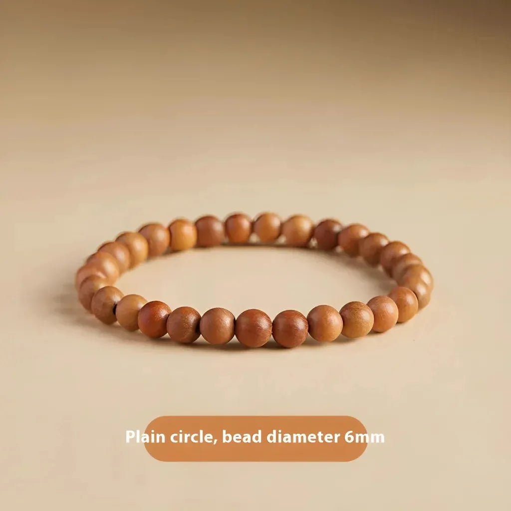 Natural Wooden Bead Bracelet For Women - Peach 6mm