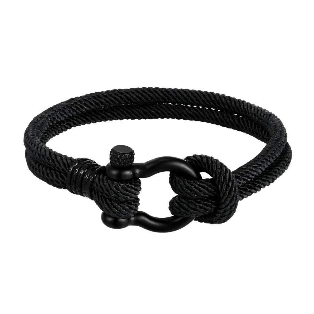 Nautical Rope Bracelet For Everyday Wellness - Black / 19CM
