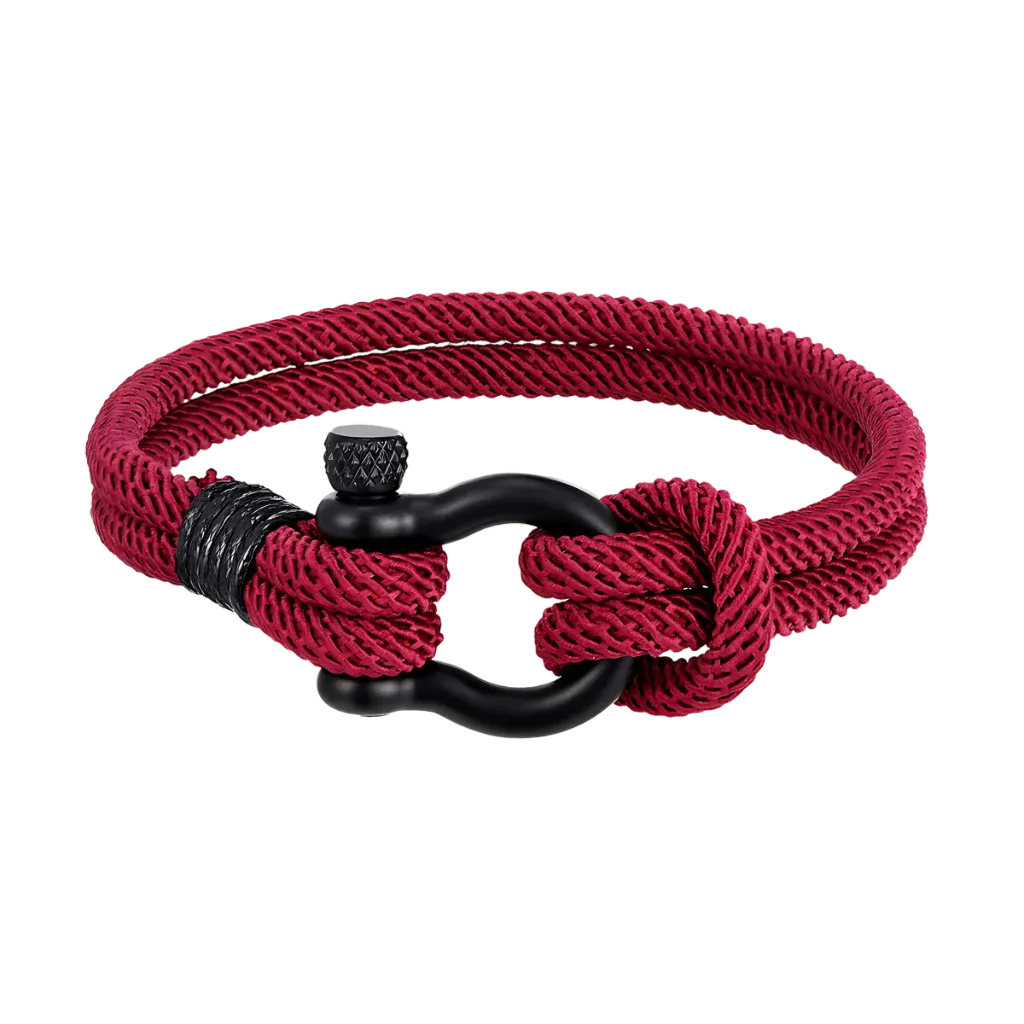 Nautical Rope Bracelet For Everyday Wellness - Red wine / 19CM
