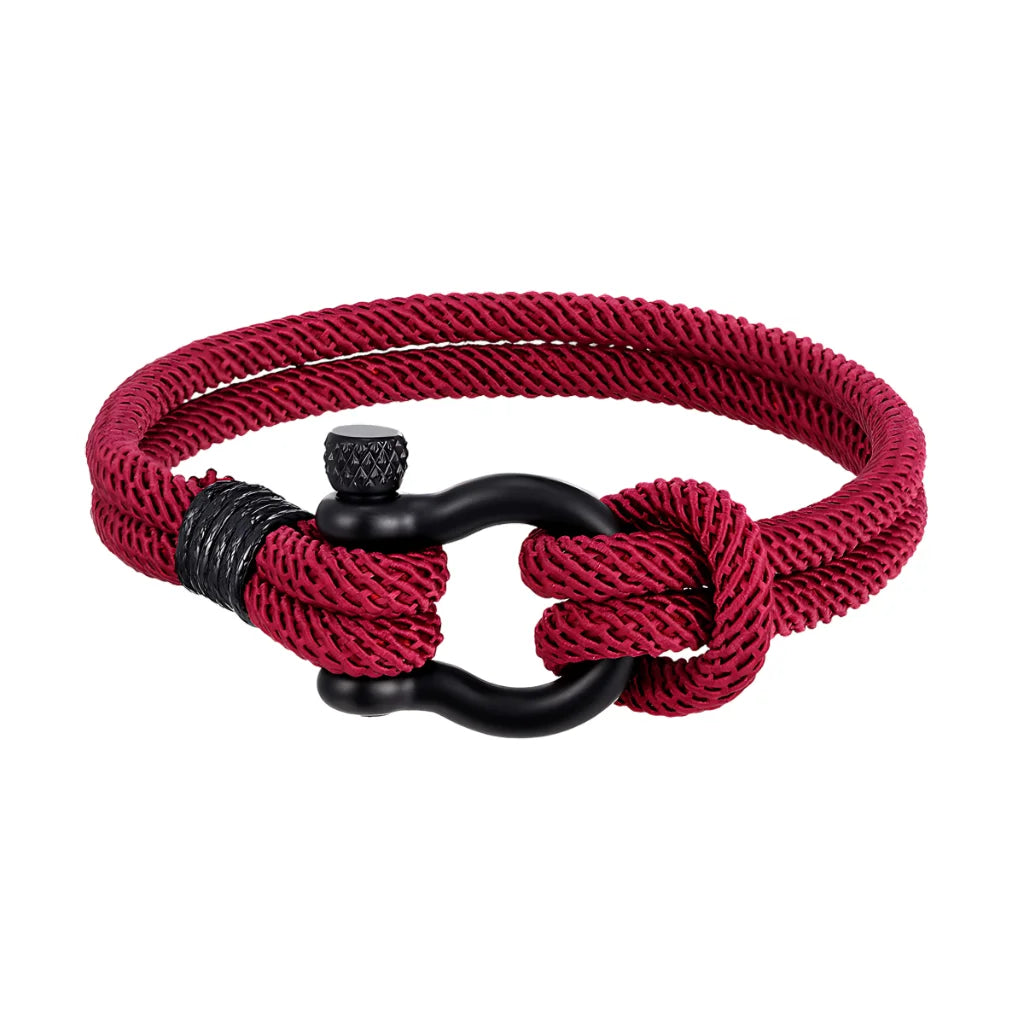 Nautical Rope Bracelet For Everyday Wellness - Red wine / 19CM