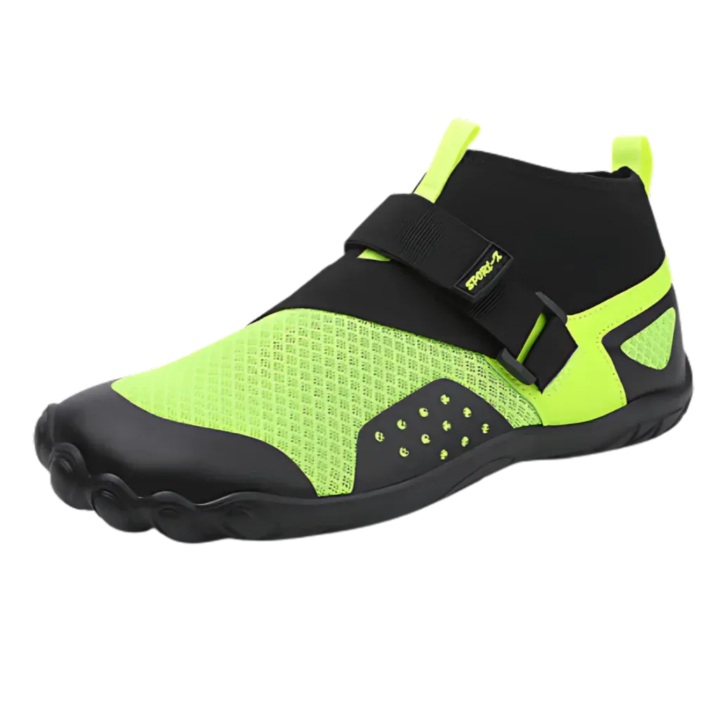 Non Slip Yoga Shoes With Breathable Mesh Grip - Black green / 36