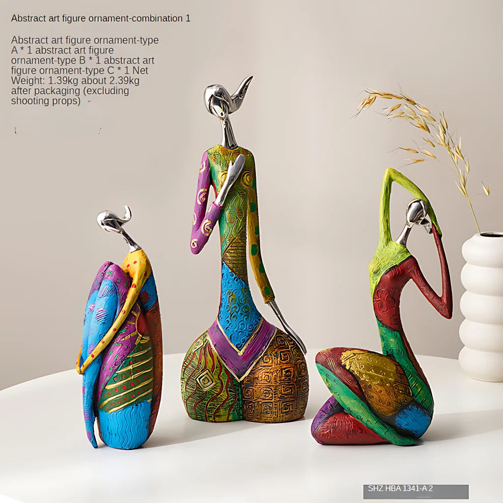 Nordic Style Yoga Statue Decor For Modern Interiors - Set1