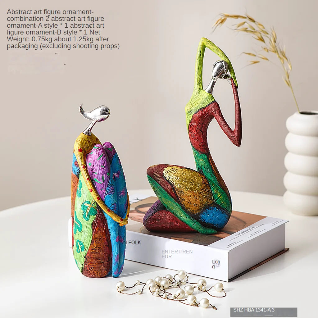 Nordic Style Yoga Statue Decor For Modern Interiors - Set2