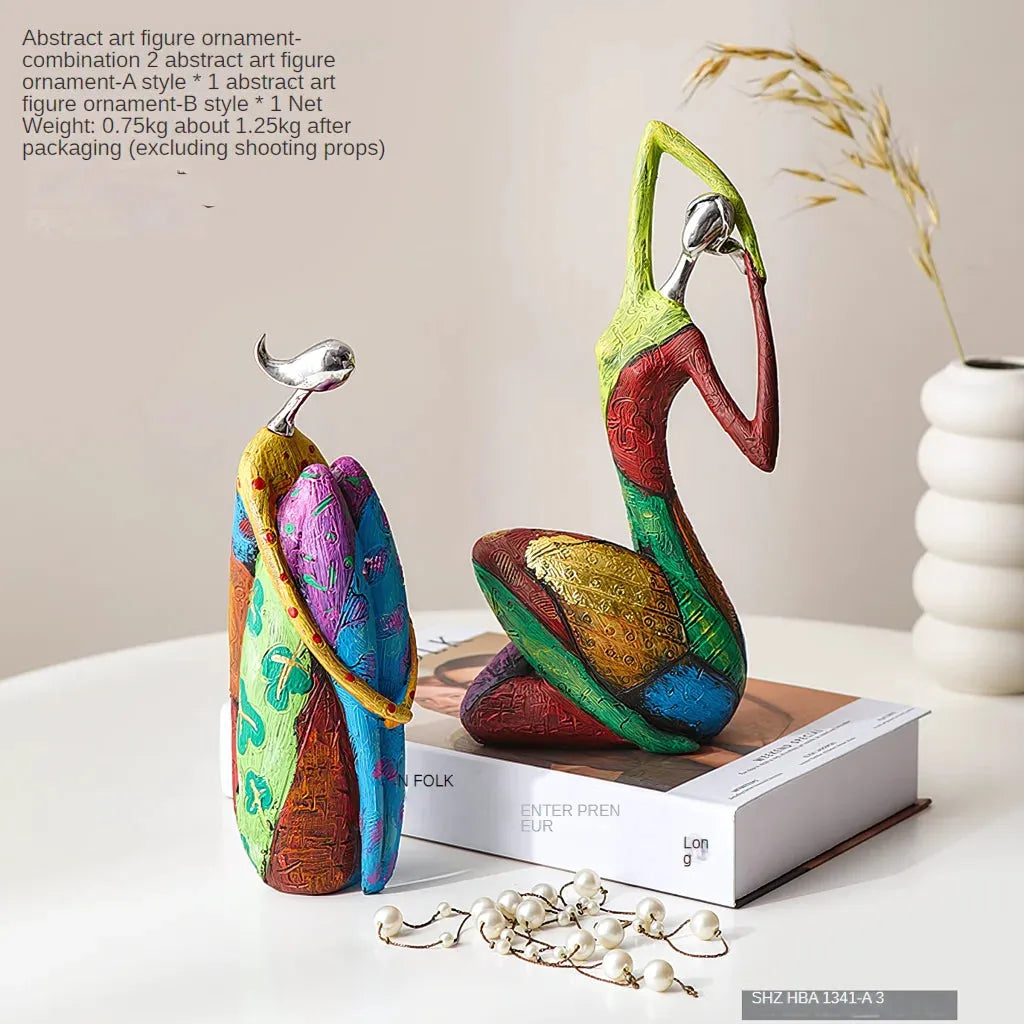Nordic Style Yoga Statue Decor For Modern Interiors - Set2