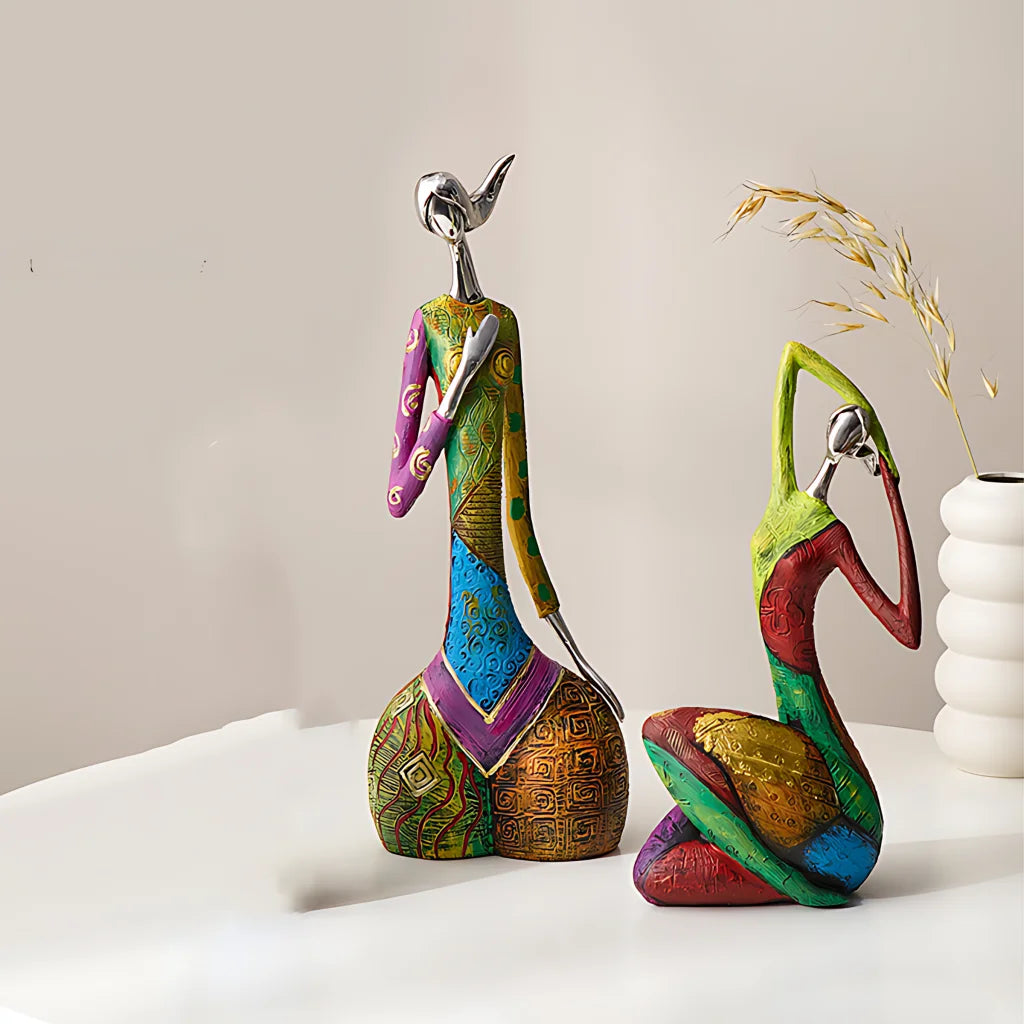 Nordic Style Yoga Statue Decor For Modern Interiors - Set3