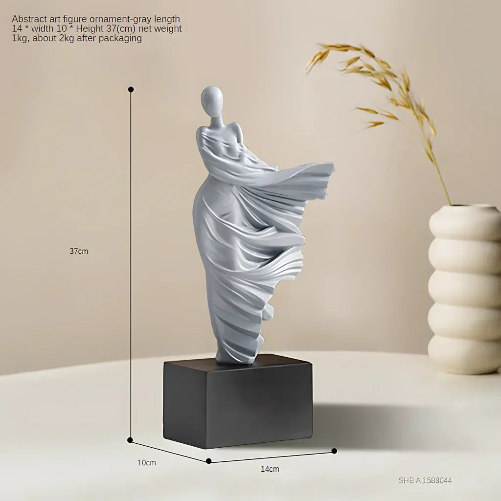 Nordic Style Yoga Statue Decor For Modern Interiors - Spring Breeze Grey