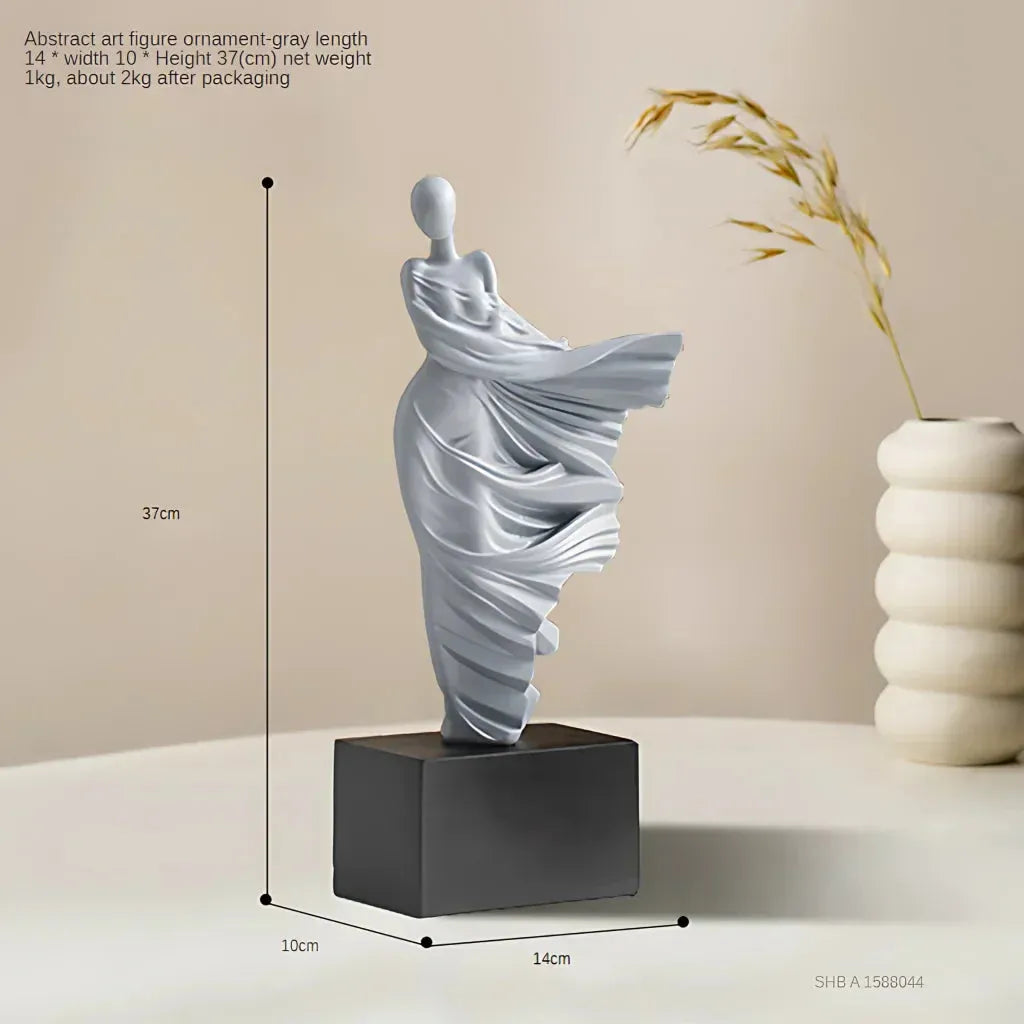 Nordic Style Yoga Statue Decor For Modern Interiors - Spring Breeze Grey