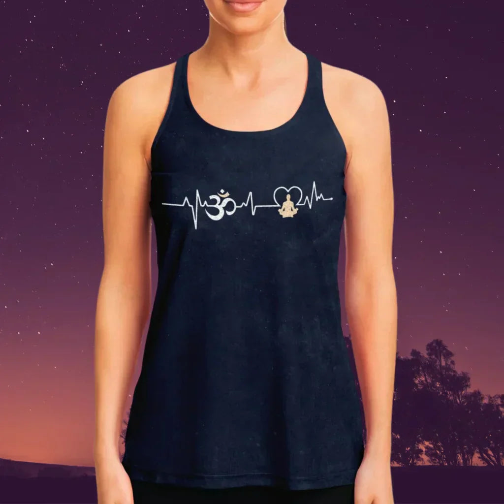 Om Heartbeat Flow Yoga Tank For Women
