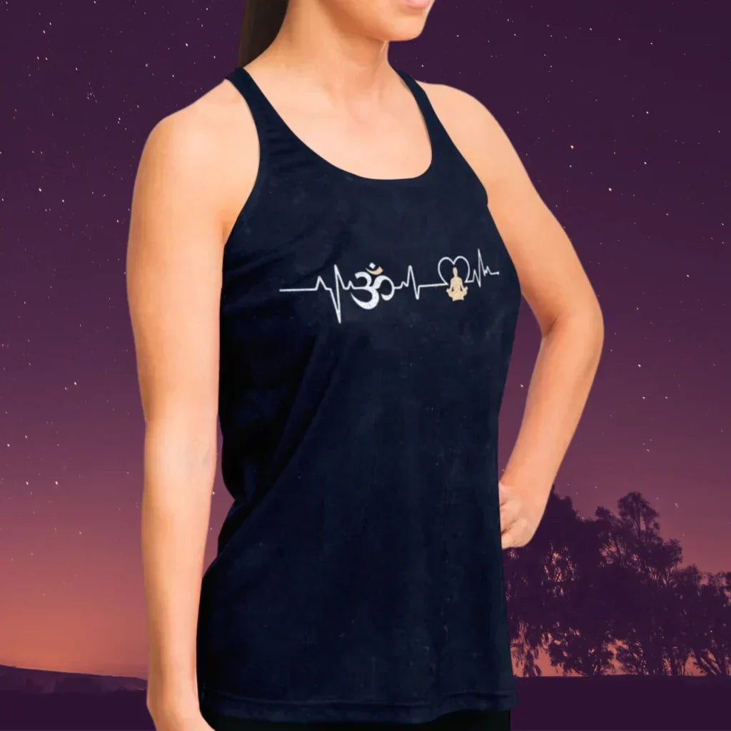 Om Heartbeat Flow Yoga Tank For Women