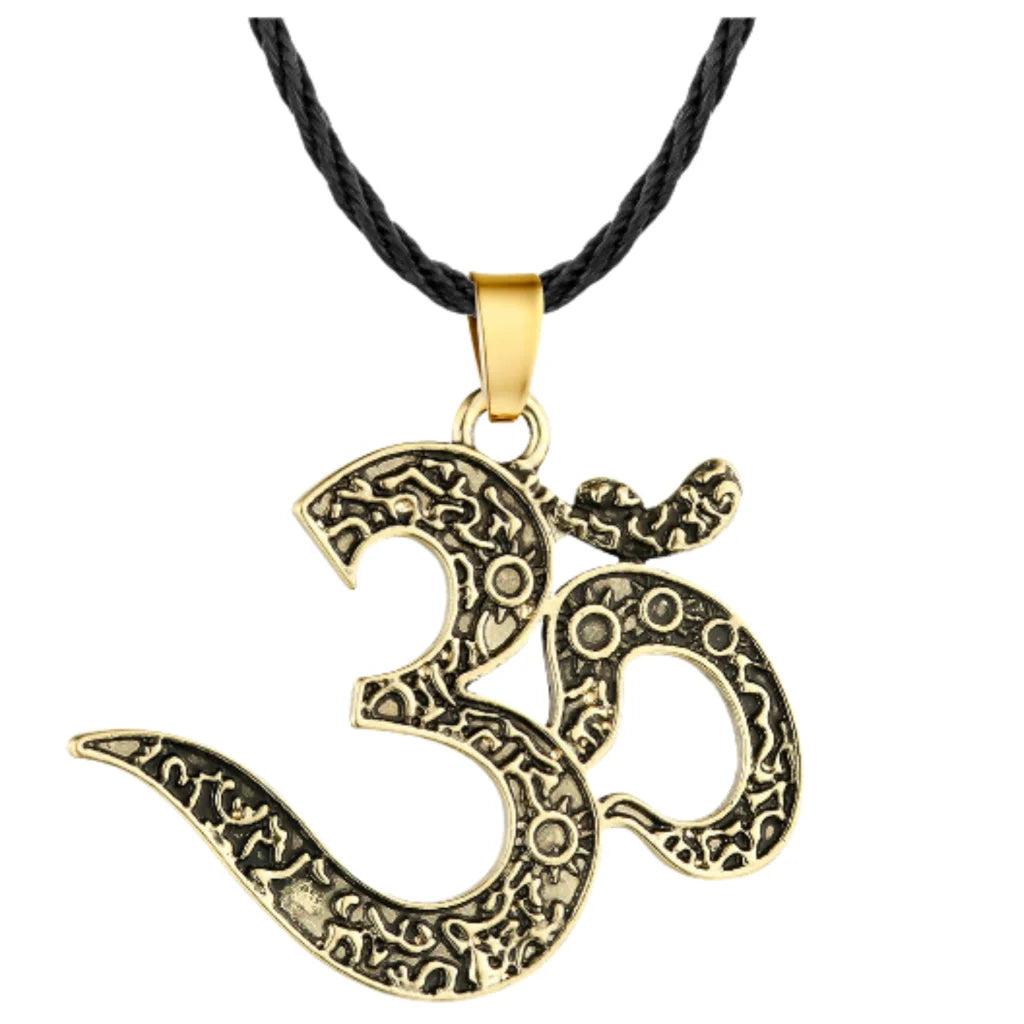 Om Pendant Necklace For Mindfulness Practice - Gold