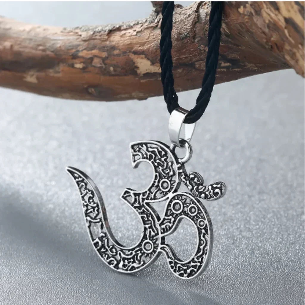 Om Pendant Necklace For Mindfulness Practice - Silver